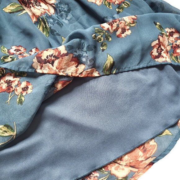 Speechless Peasant Dress Womens Small Puff Sleeve Floral Dress Feminine Preppy - Picture 8 of 11